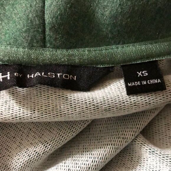 H by Halston shrug‎ cardigan Size XS green open front pockets longline career - Picture 4 of 5